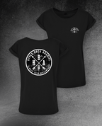 DAMEN T-SHIRT LONG TEE "HYPED BOCK ANGRIFF EST. 1986"
