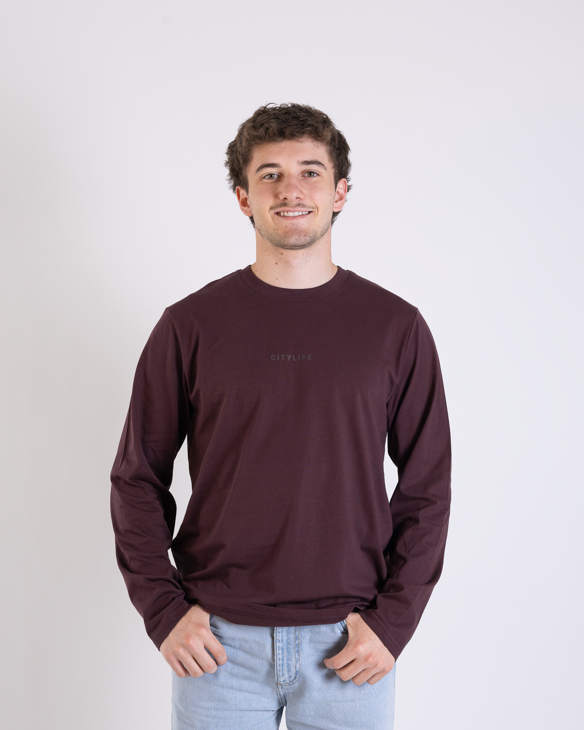 Longsleeve "W" red brown