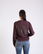 Longsleeve "W" red brown