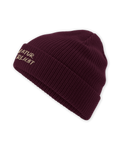 Beanie "Naturverliebt" heavy rib burgundy