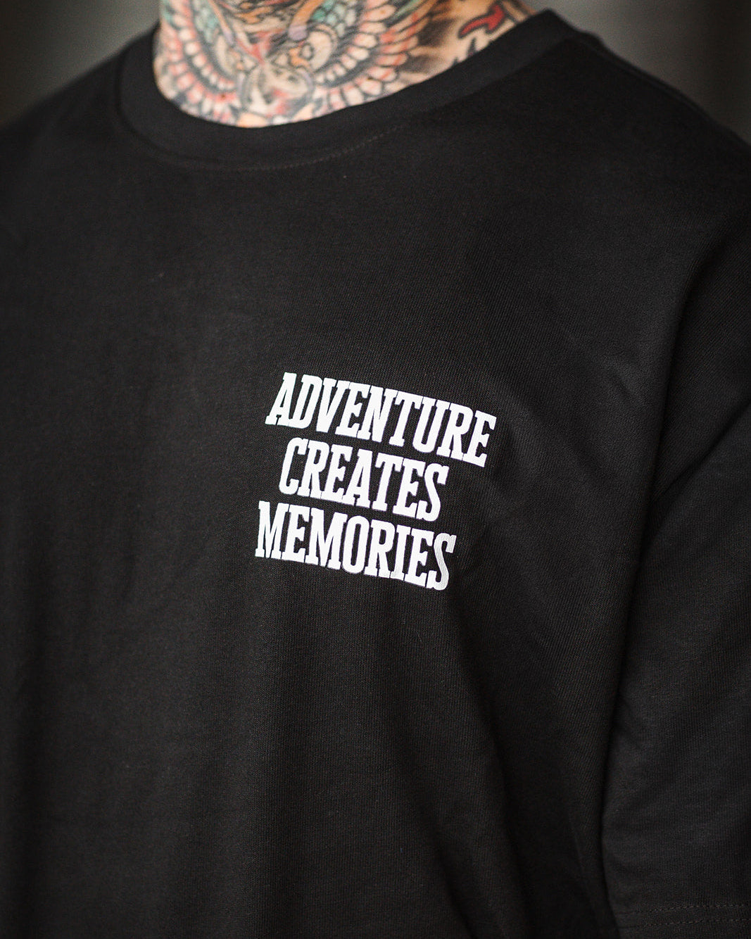 HEAVY OVERSIZE SHIRT "ADVENTURE CREATES MEMORIES"