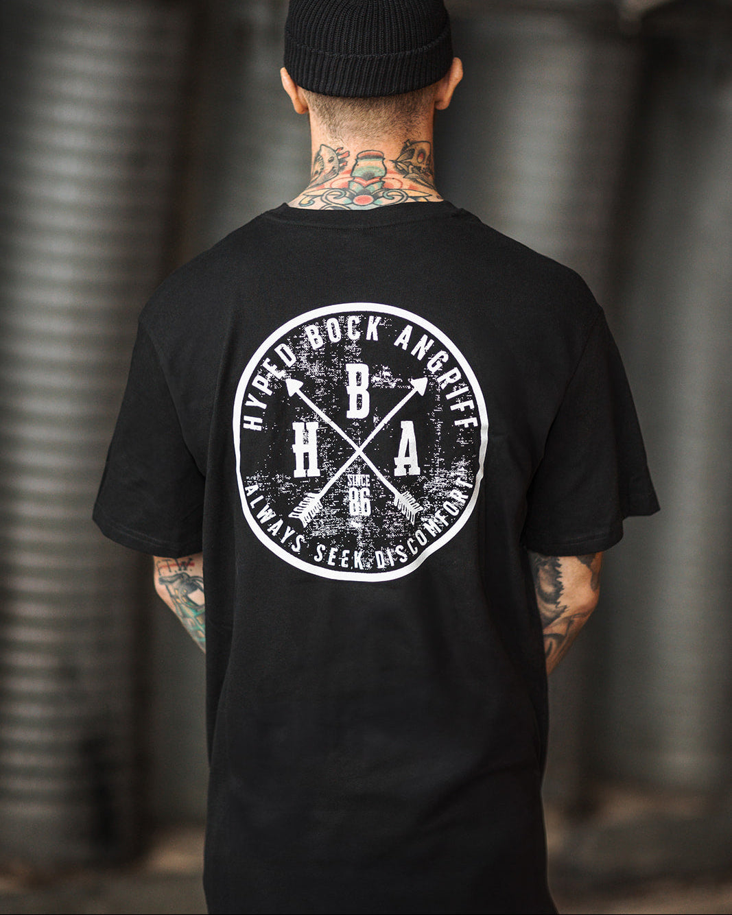 HEAVY OVERSIZE SHIRT "HYPED BOCK ANGRIFF EST 1986"